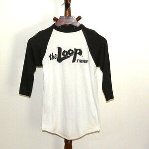 Vintage The Loop FM 98 Radio Collectible 3/4 Sleeve T Shirt